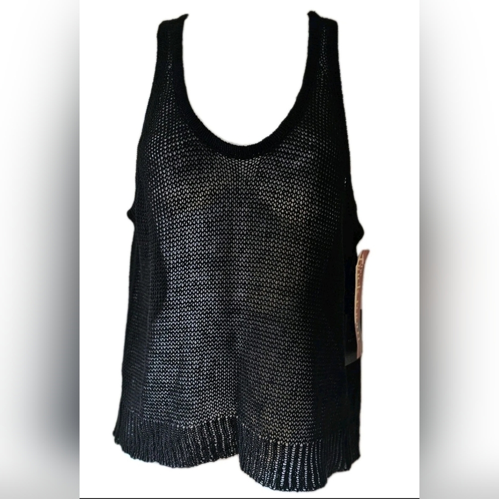 Robert Rodriguez Loose Knit Sleeveless Tank Top Black Women’s Size XS NWT READ
